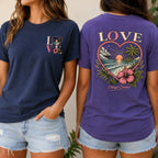 Love Beach & Tropical Heart Sunset T-Shirt
