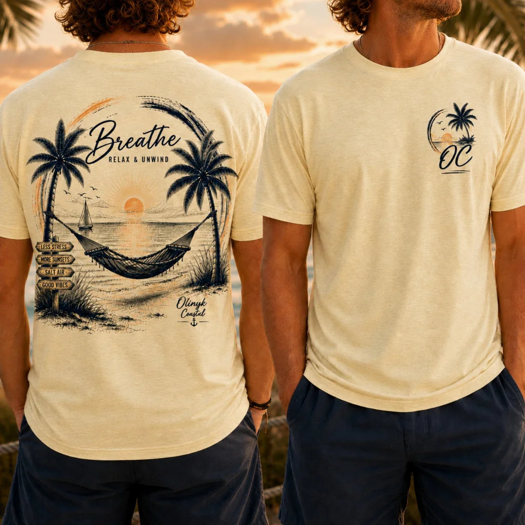 Breathe Sunset Beach Hammock Tee