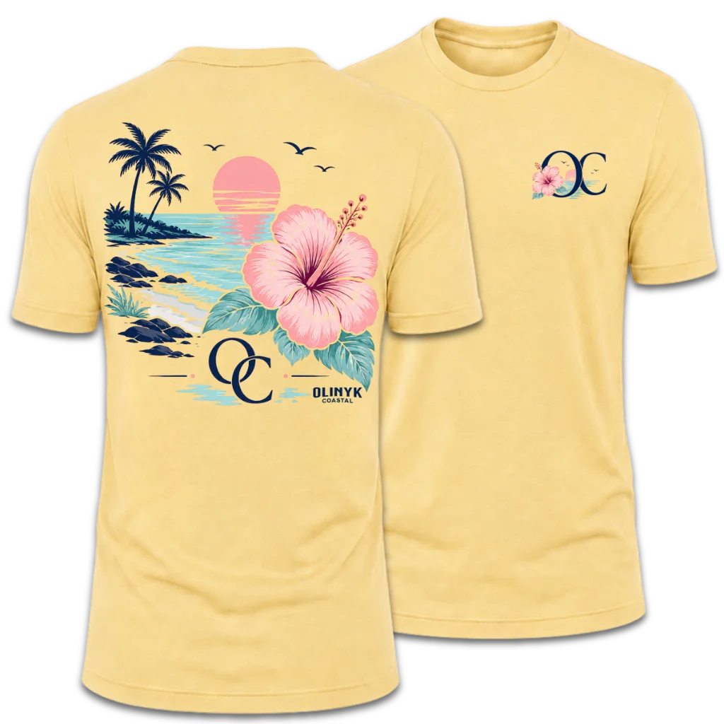 Floral "OC" Chest Logo T-Shirt
