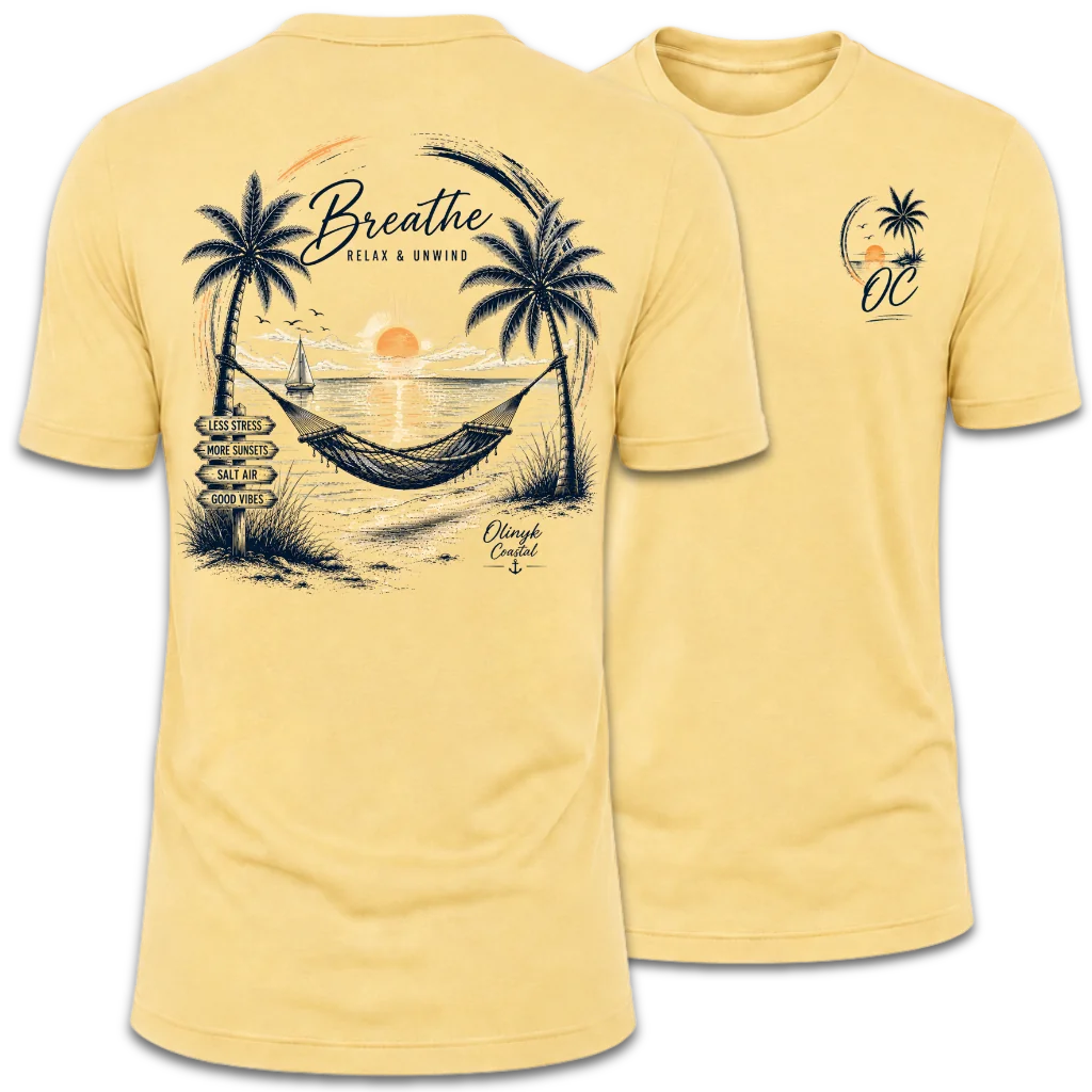 Breathe Sunset Beach Hammock Tee