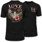 Love Beach & Tropical Heart Sunset T-Shirt