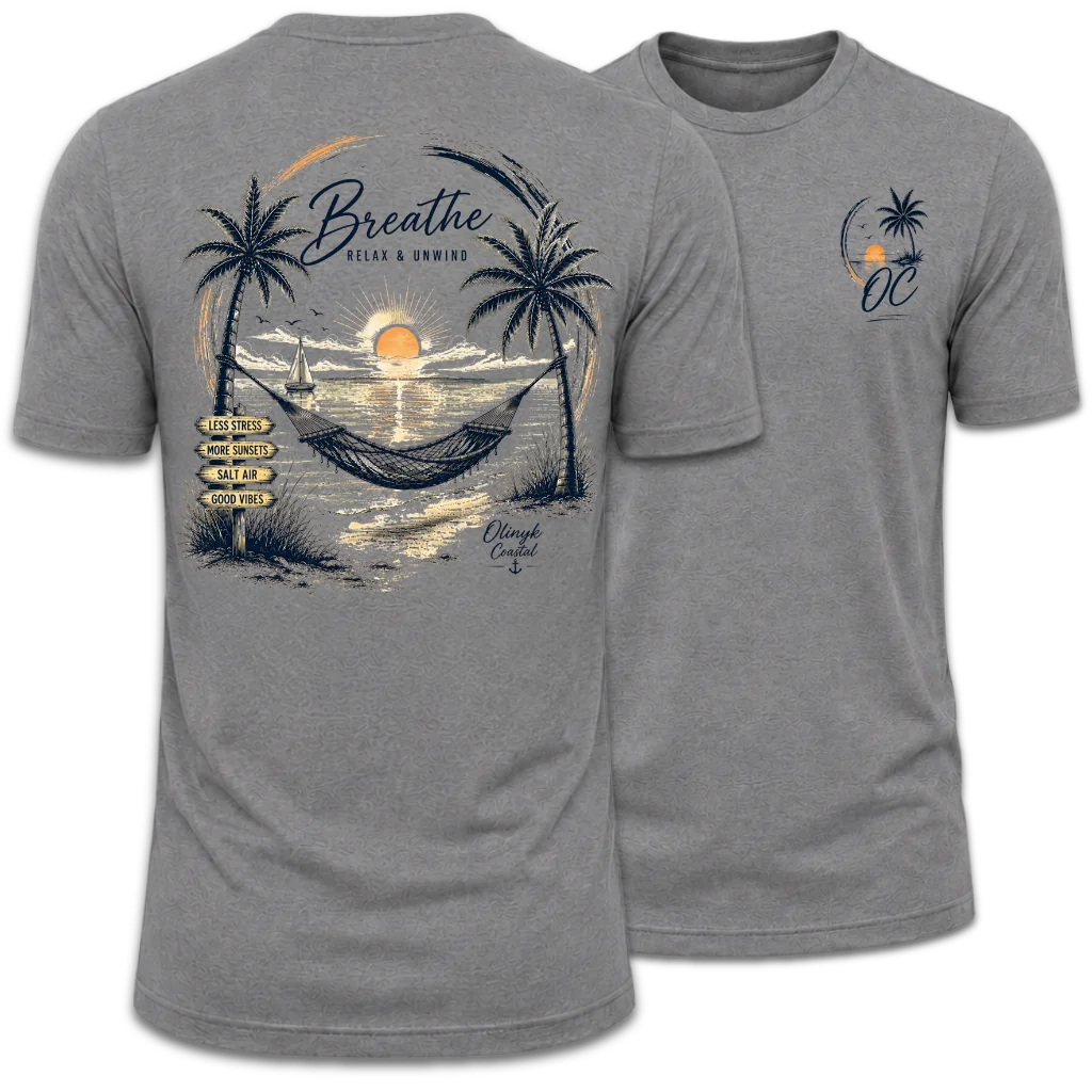 Breathe Sunset Beach Hammock Tee