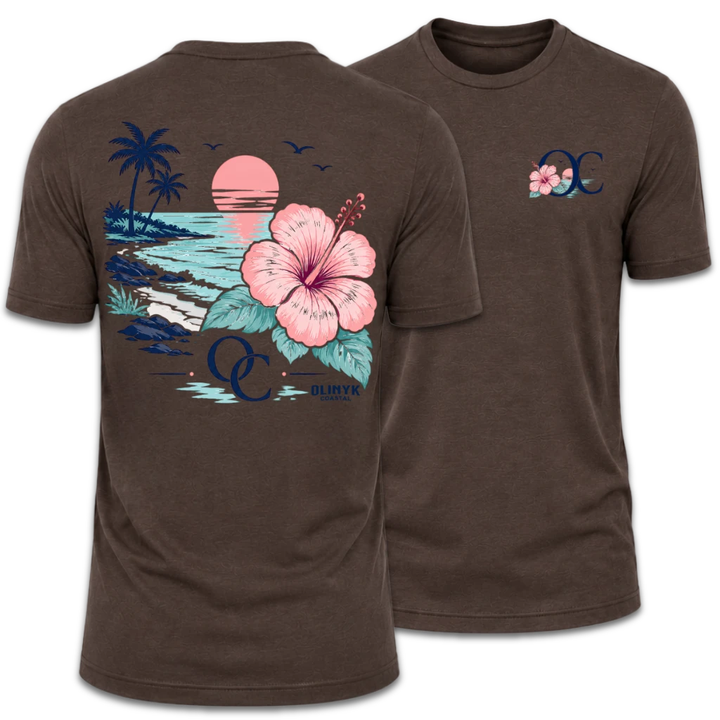 Floral "OC" Chest Logo T-Shirt