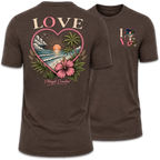 Love Beach & Tropical Heart Sunset T-Shirt