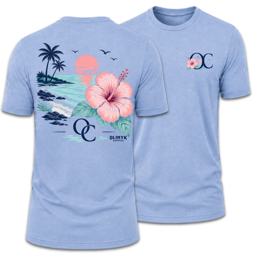 Floral "OC" Chest Logo T-Shirt