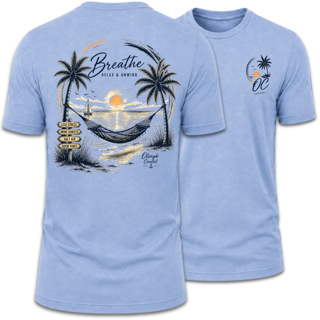 Breathe Sunset Beach Hammock Tee