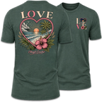Love Beach & Tropical Heart Sunset T-Shirt