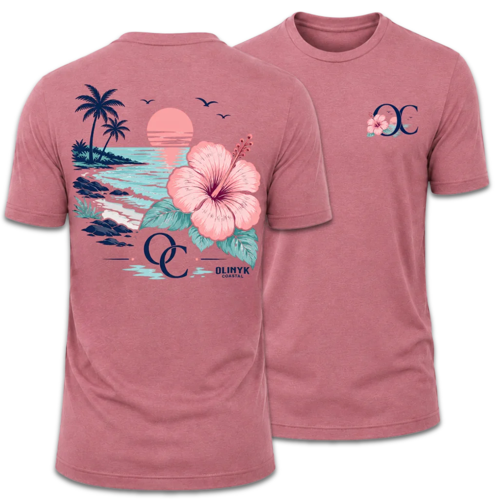 Floral "OC" Chest Logo T-Shirt