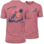 Coastal Soul Beach Heron Sunset T-Shirt