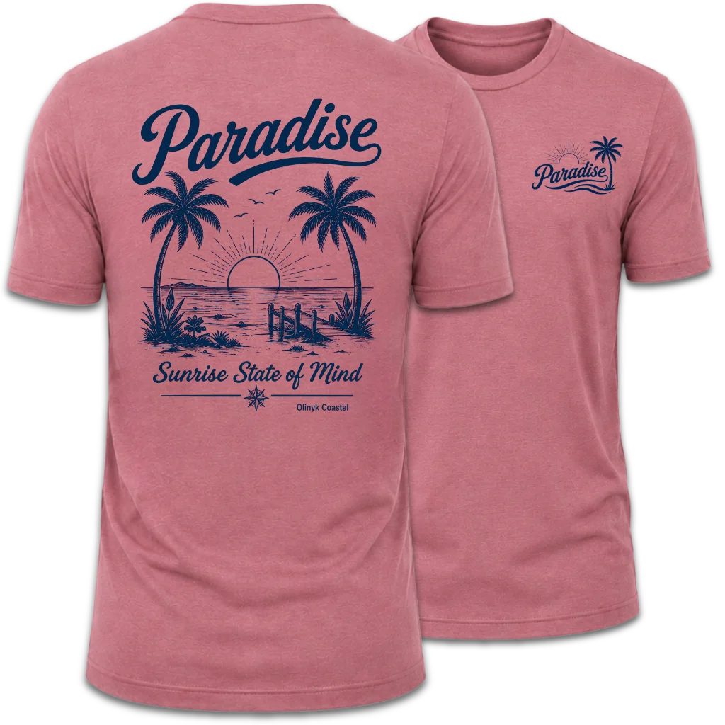 Paradise Sunrise & Tropical Beach T-Shirt