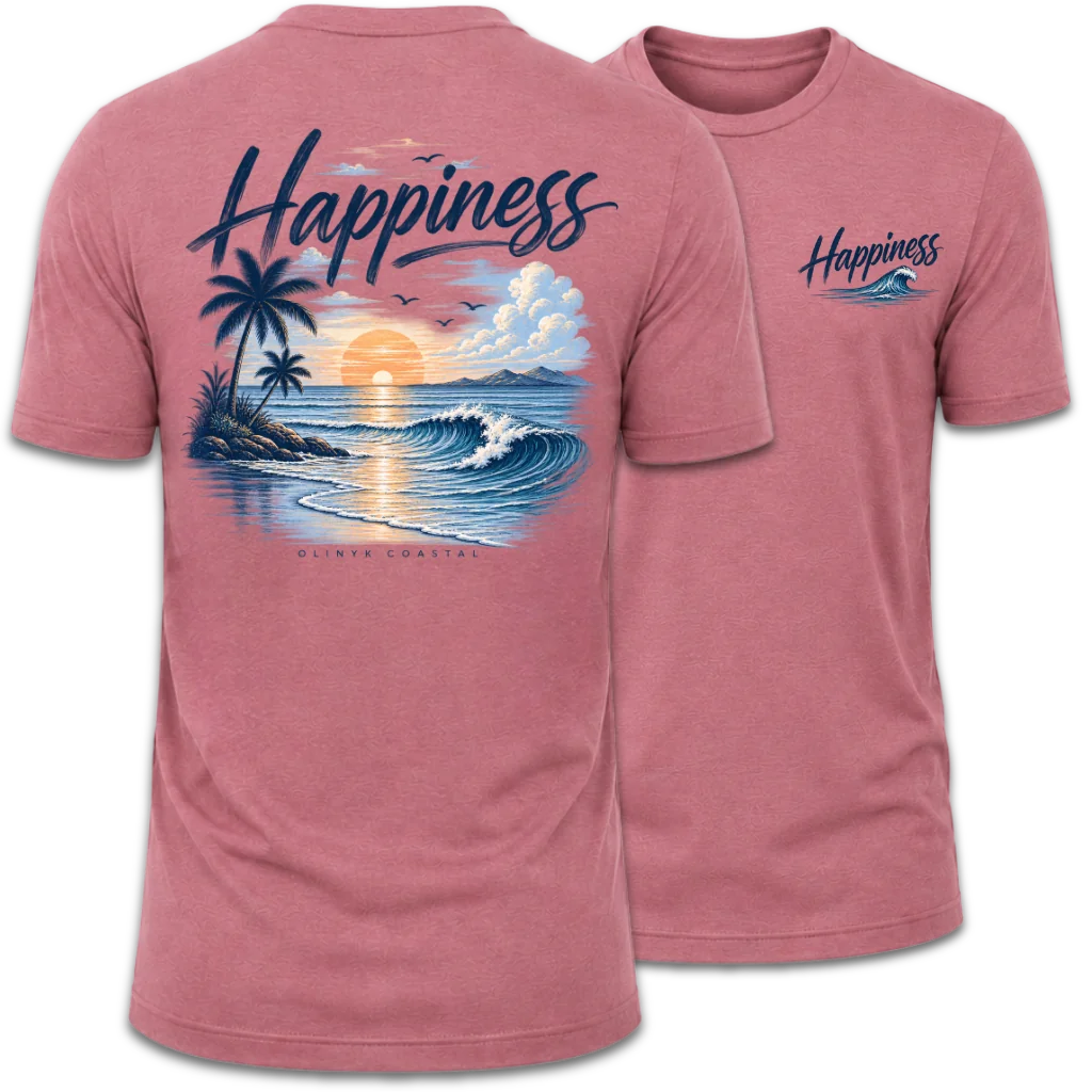 Happiness Sunset Beach T-Shirt