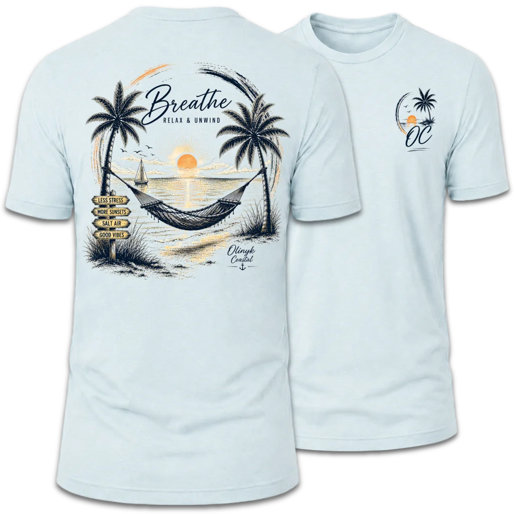 Breathe Sunset Beach Hammock Tee