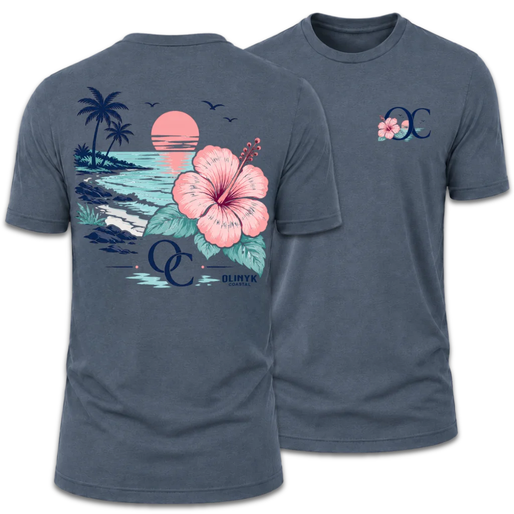 Floral "OC" Chest Logo T-Shirt