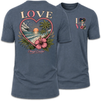 Love Beach & Tropical Heart Sunset T-Shirt
