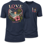 Love Beach & Tropical Heart Sunset T-Shirt