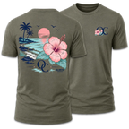 Tropical Hibiscus Beach T-Shirt