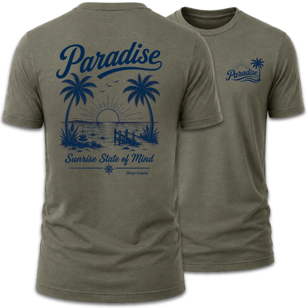 Paradise Sunrise & Tropical Beach T-Shirt