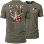Love Beach & Tropical Heart Sunset T-Shirt