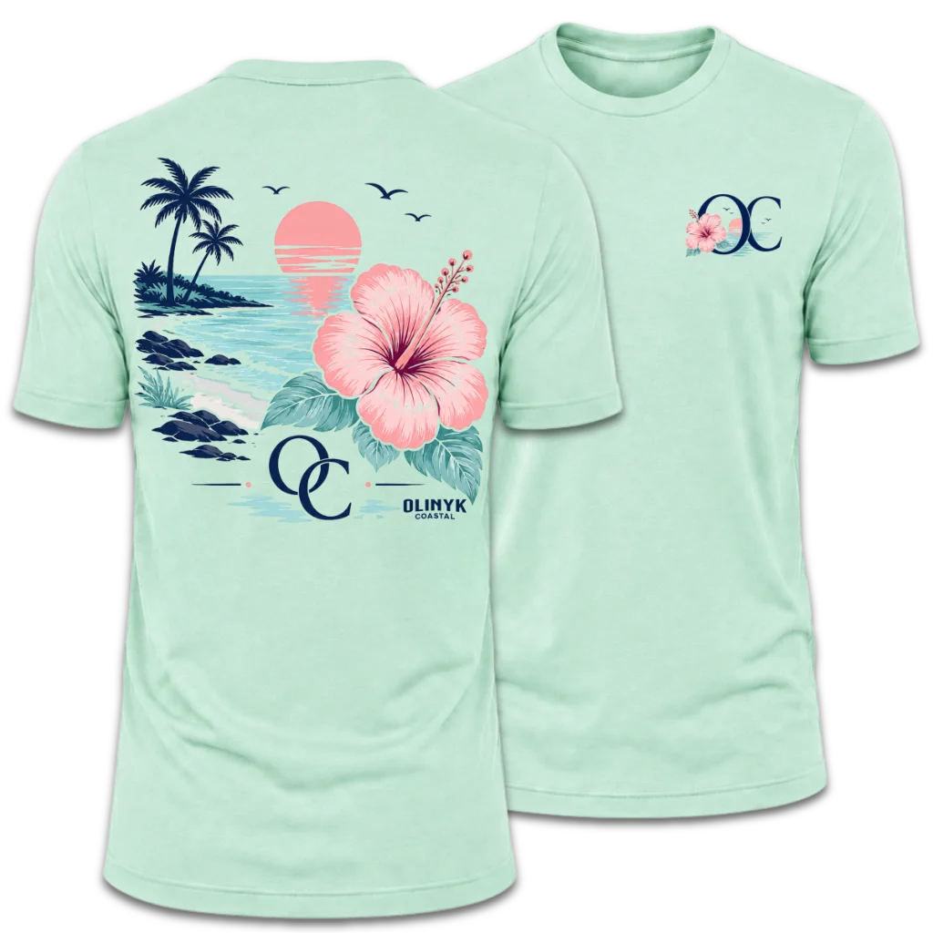 Floral "OC" Chest Logo T-Shirt