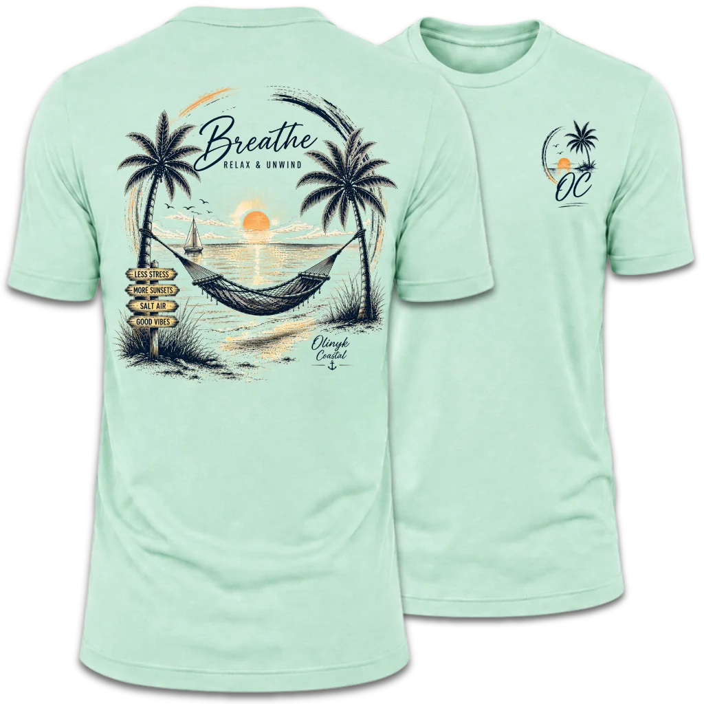 Breathe Sunset Beach Hammock Tee