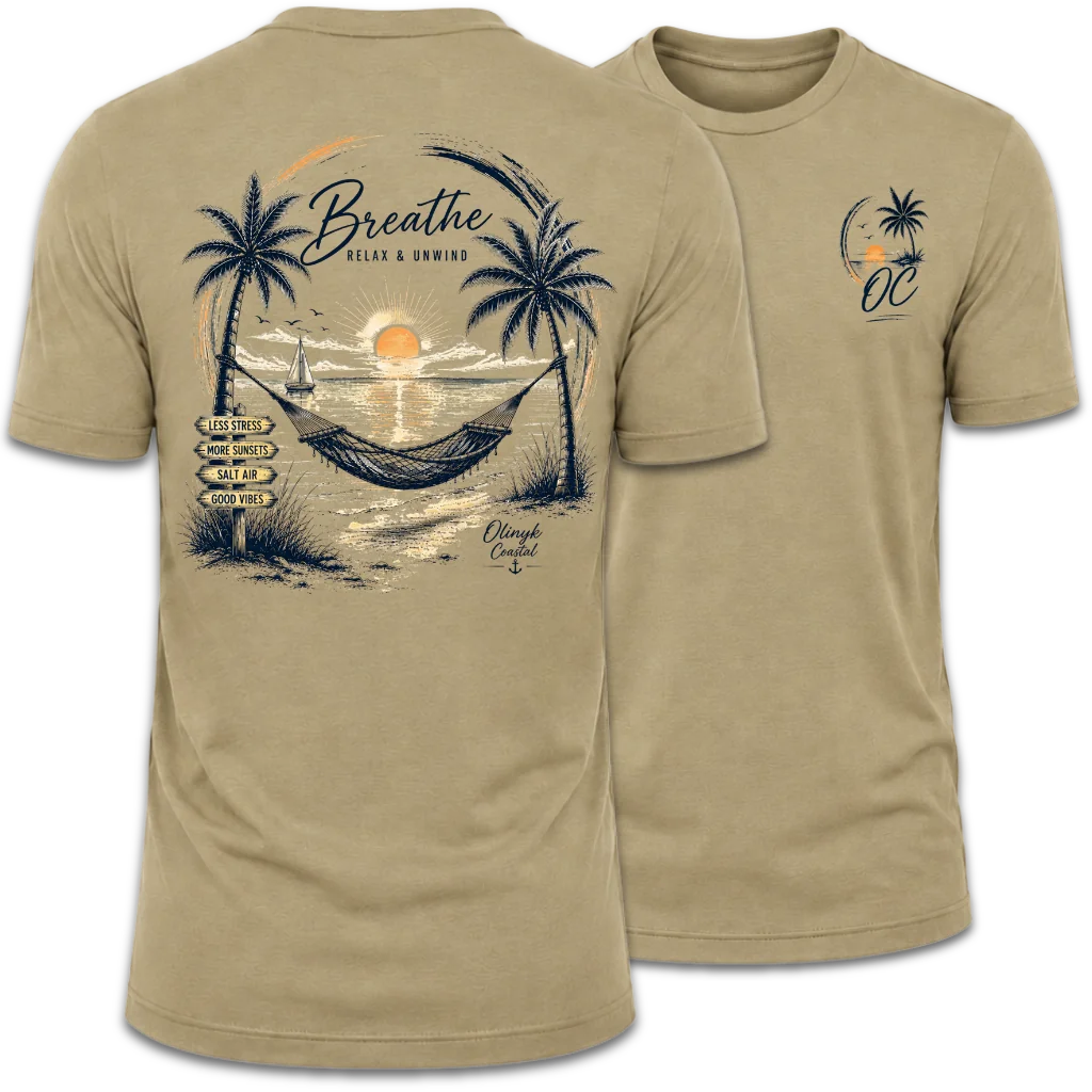 Breathe Sunset Beach Hammock Tee