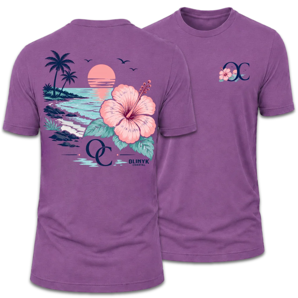 Floral "OC" Chest Logo T-Shirt