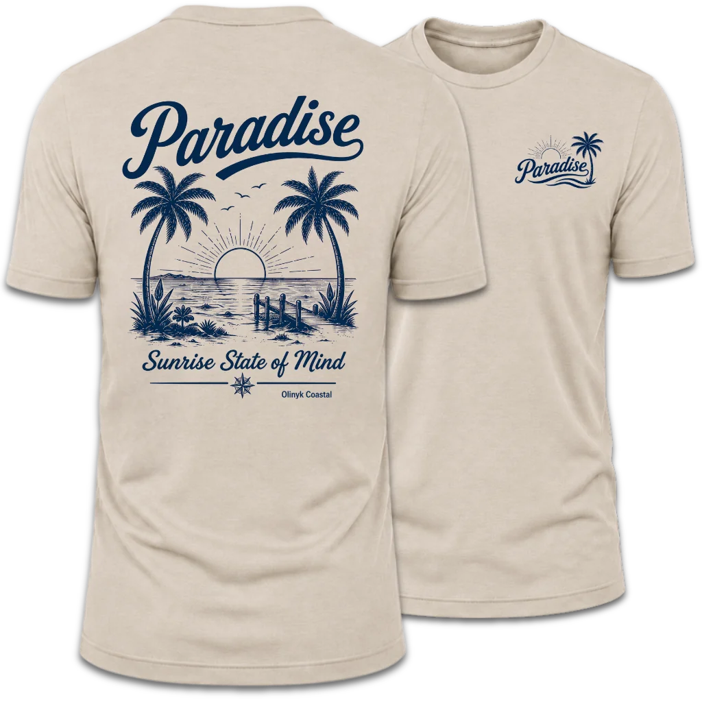 Paradise Sunrise & Tropical Beach T-Shirt
