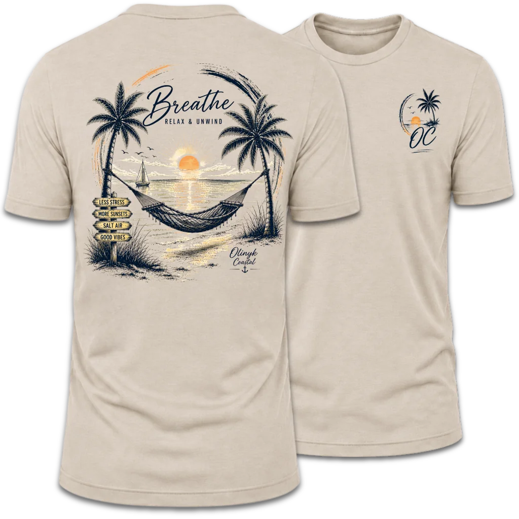 Breathe Sunset Beach Hammock Tee