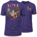 Love Beach & Tropical Heart Sunset T-Shirt