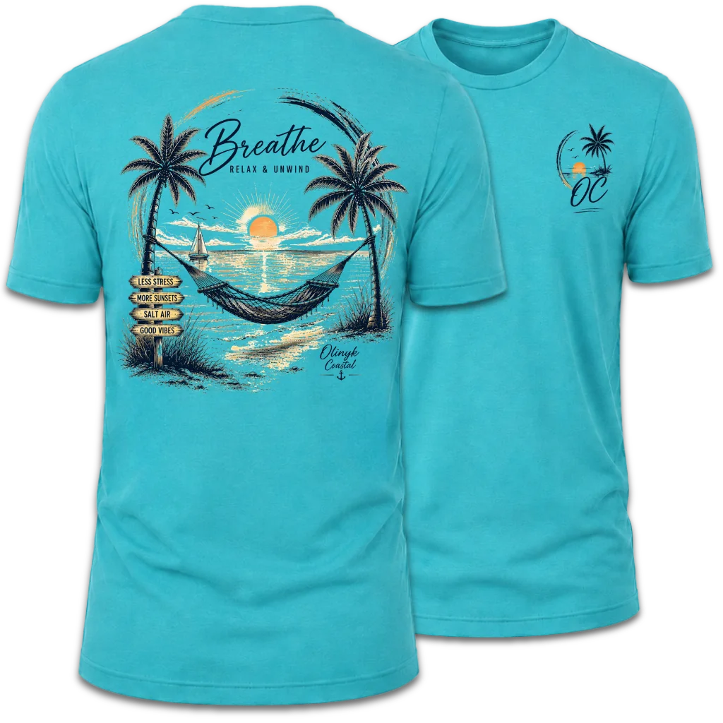 Breathe Sunset Beach Hammock Tee