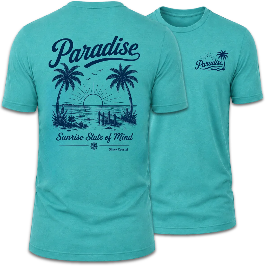 Paradise Sunrise & Tropical Beach T-Shirt