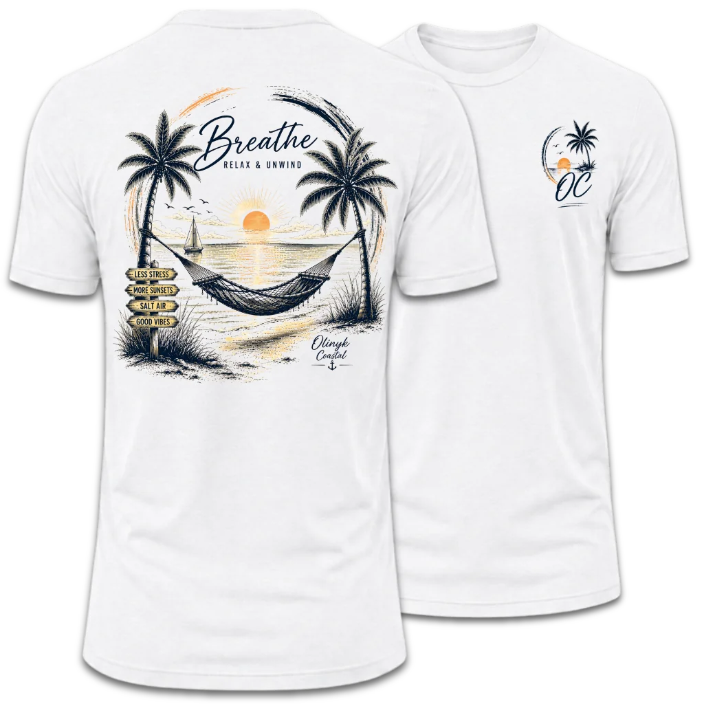Breathe Sunset Beach Hammock Tee