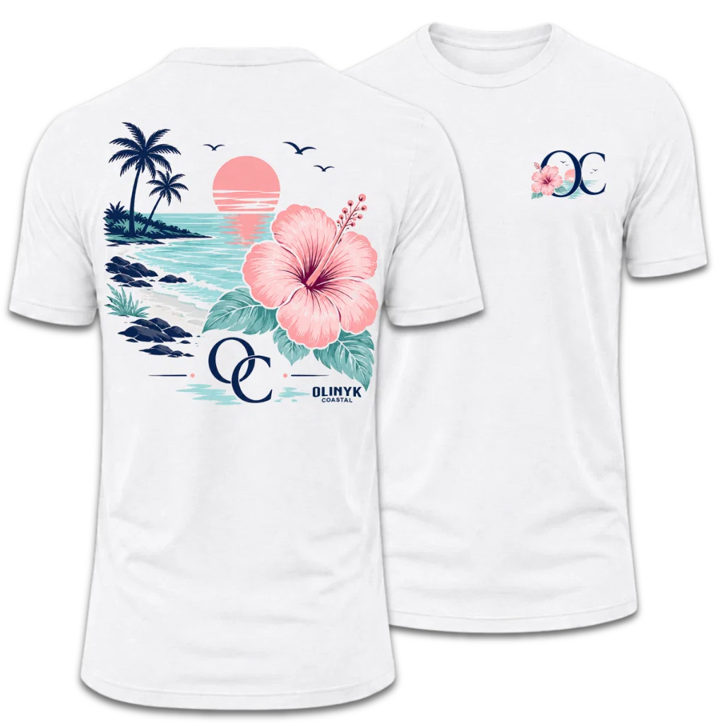 Tropical Hibiscus Beach T-Shirt