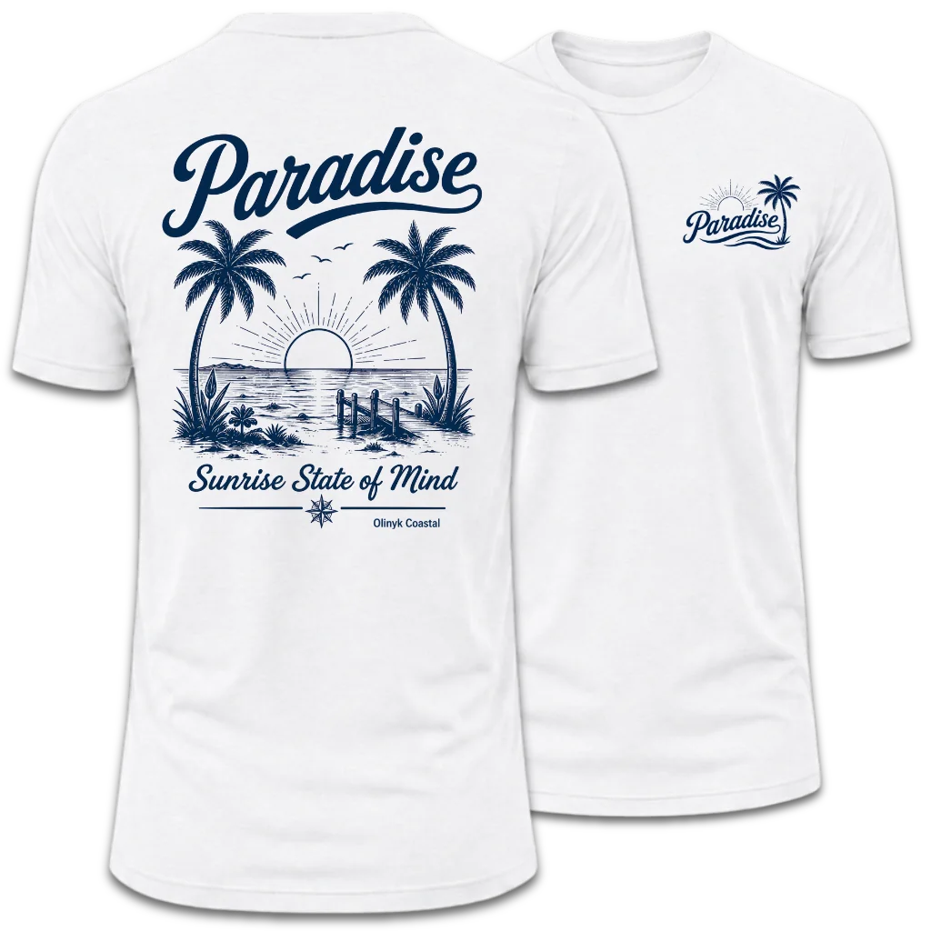 Paradise Sunrise & Tropical Beach T-Shirt