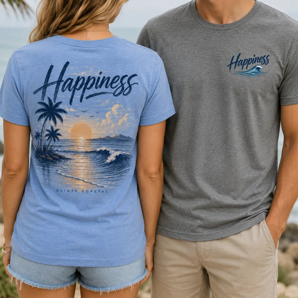 Happiness Sunset Beach T-Shirt